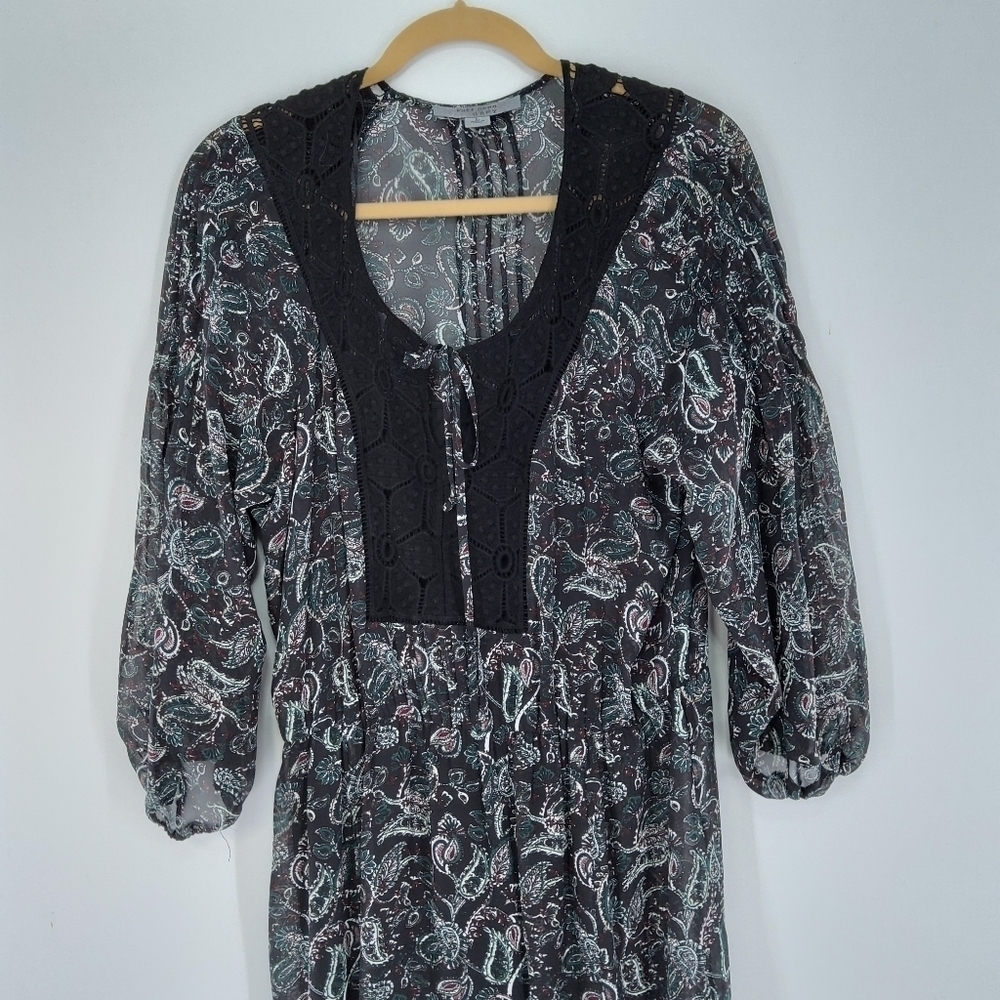 RUFF HEWN GREY. PAISLEY MAXI DRESS L